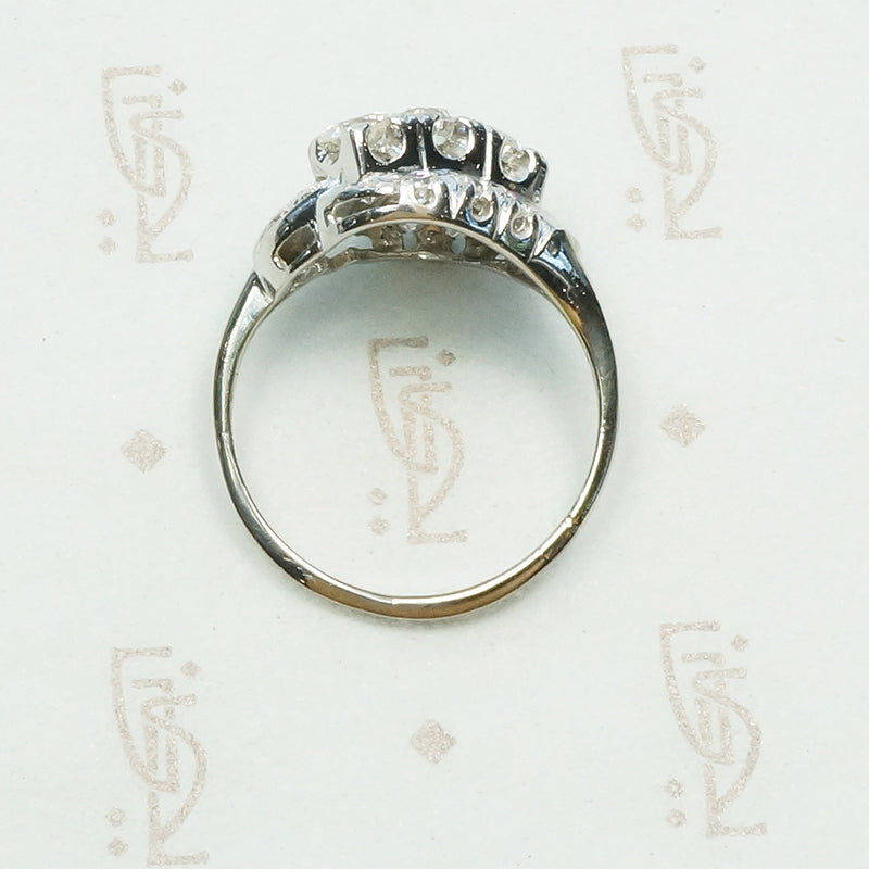Lovely 1940's Asymmetrical OEC Diamond Ring