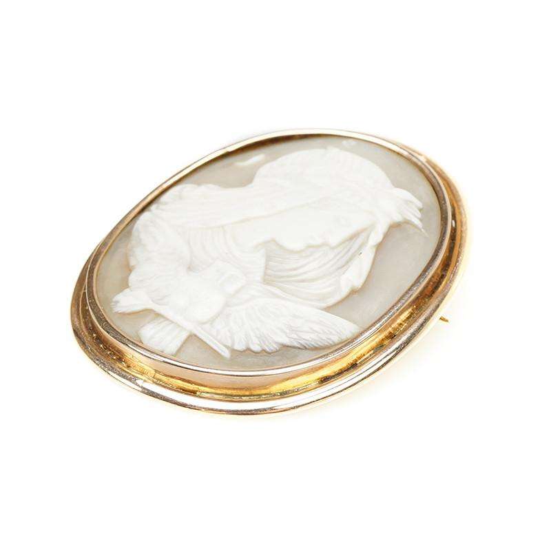 Athena & Her Owl Victorian Cameo in 14k Rose Gold