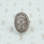 vintage austrian silver ring with crown
