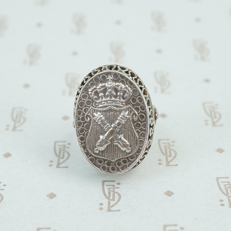 vintage austrian silver ring with crown