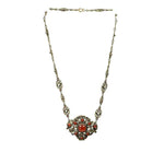 Carnelian & Garnet Austro-Hungarian 800 Silver Gilt Necklace