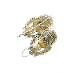 Austro Hungarian Sapphire Blue Gilt Silver Earrings - Gem Set Love