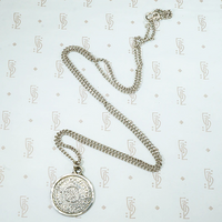 Aztec Calendar Engraved Sterling Pendant