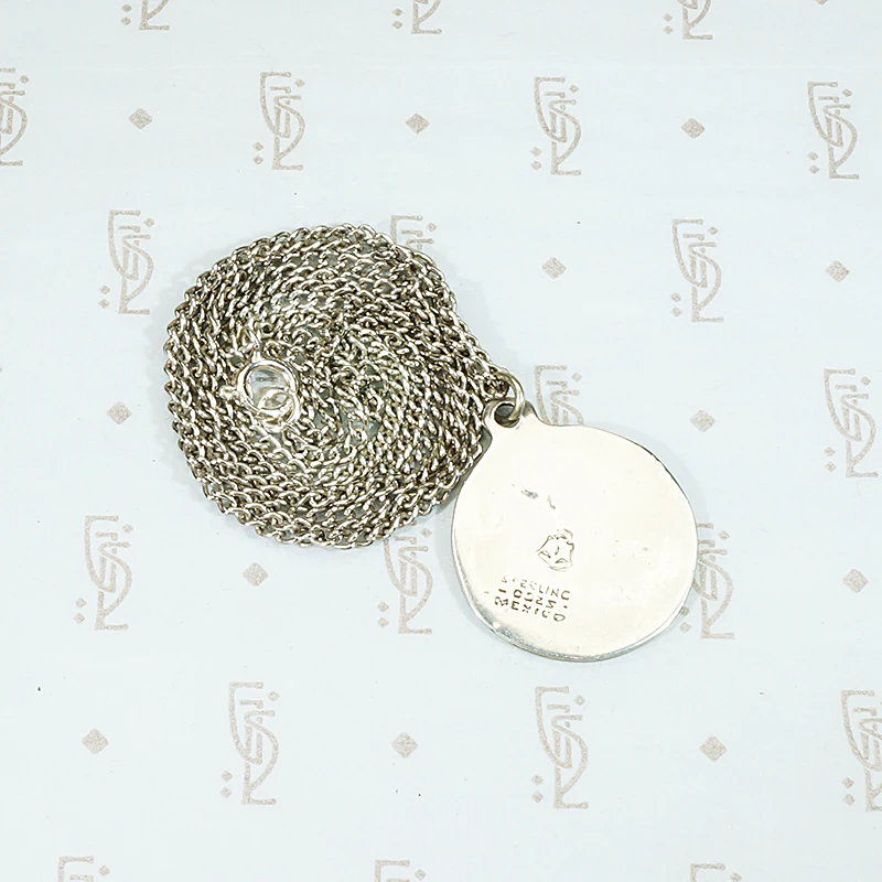 Aztec Calendar Engraved Sterling Pendant