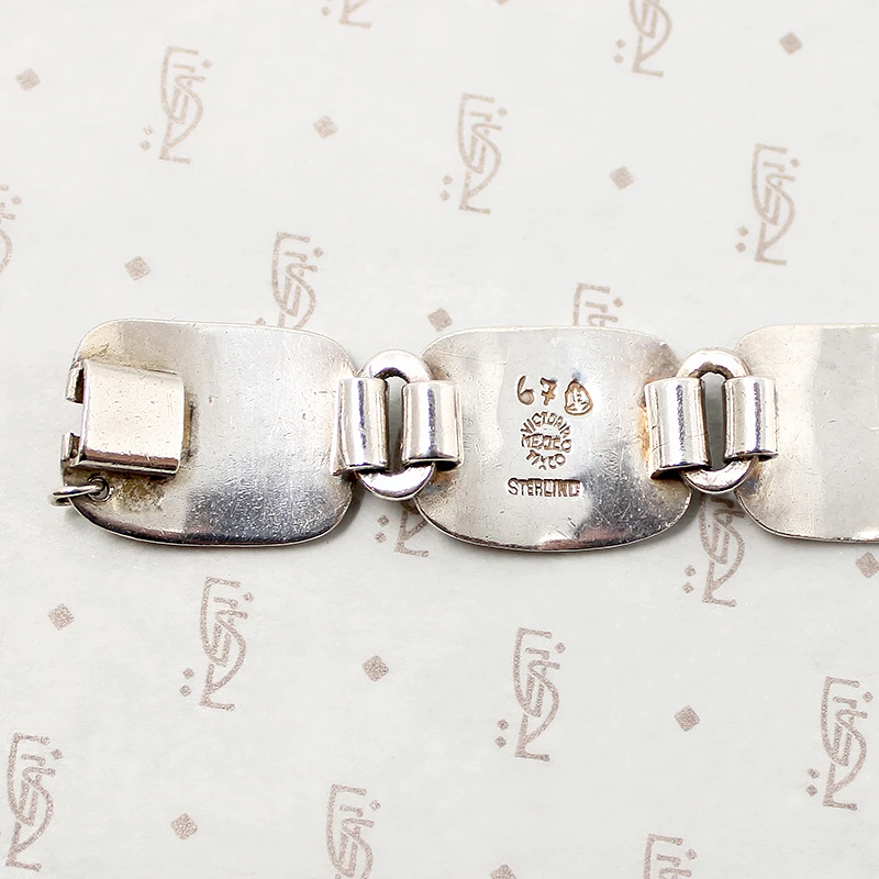 Collectable Taxco Sterling Bracelet Signed Victoria