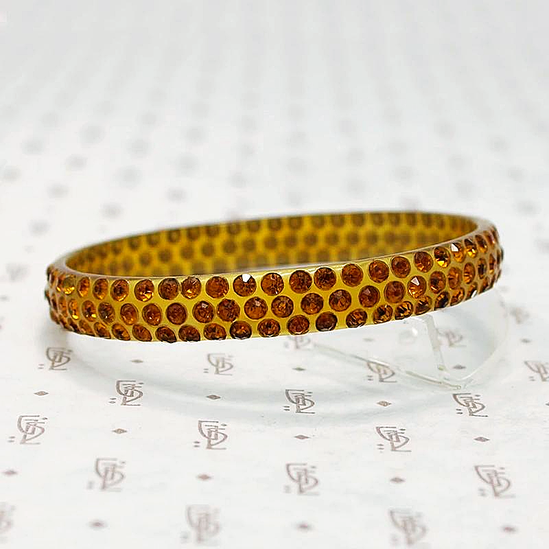 Autumnal Glitter Celluloid & Rhinestone Bangle