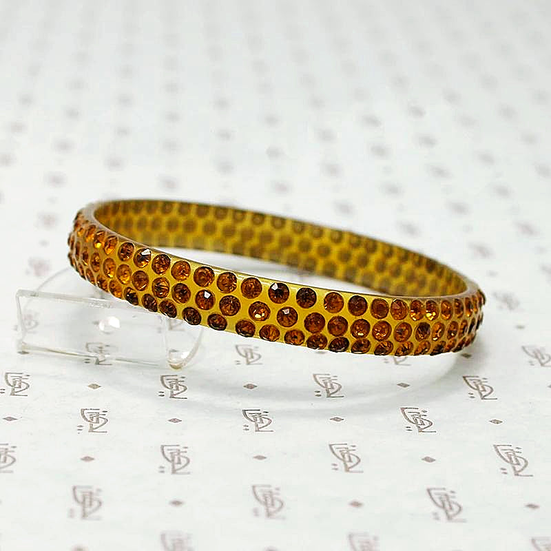 Autumnal Glitter Celluloid & Rhinestone Bangle
