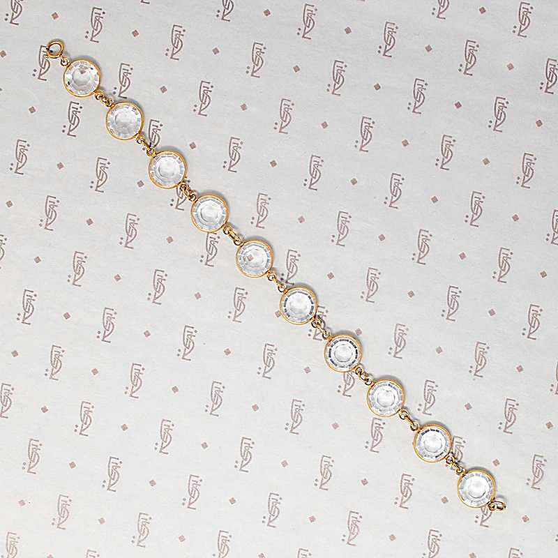 Faceted Crystal Links 1960s Bracelet
