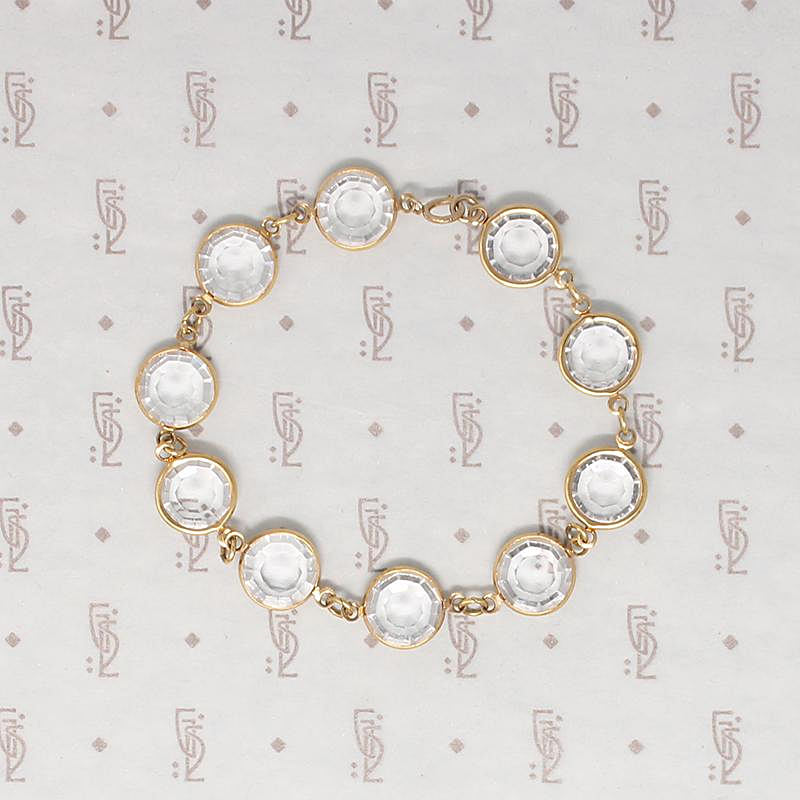 Faceted Crystal Links 1960s Bracelet