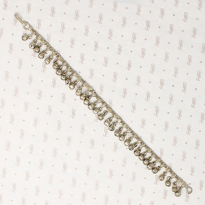 Indian Silver Dancing Anklet with Bells