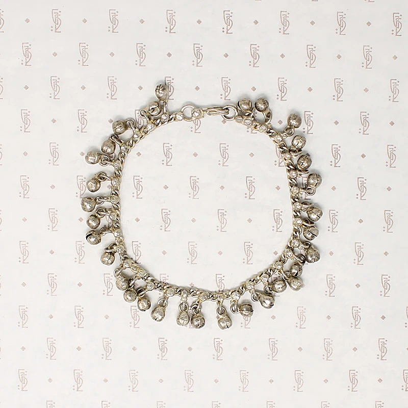 Indian Silver Dancing Anklet with Bells