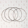 set of four slim sterling silver bangles