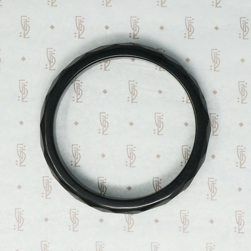Faceted Black Bakelite Bangle