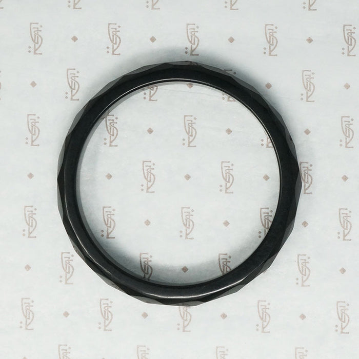 Faceted Black Bakelite Bangle