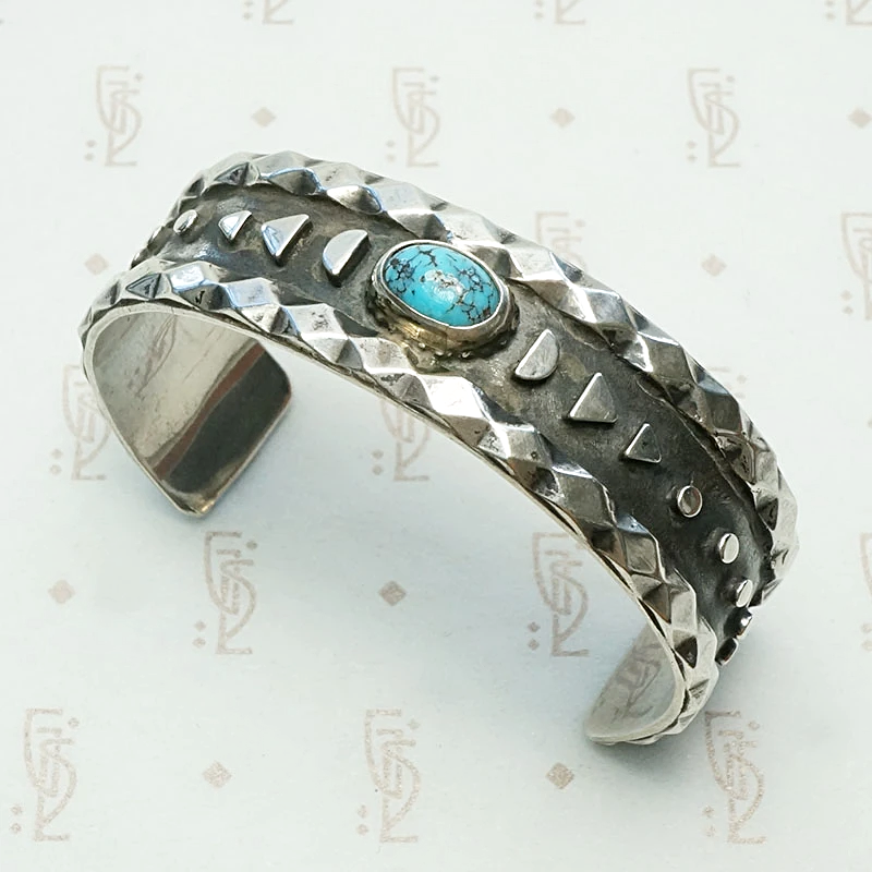 Child's Charming Cuff Bracelet in Silver & Turquoise
