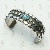 Child's Charming Cuff Bracelet in Silver & Turquoise