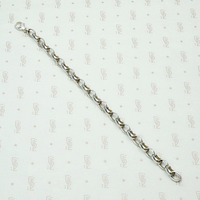 Vintage Silver Oval Cable Link Chain Bracelet