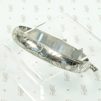 Pretty Engraved Sterling Silver Bangle Bracelet
