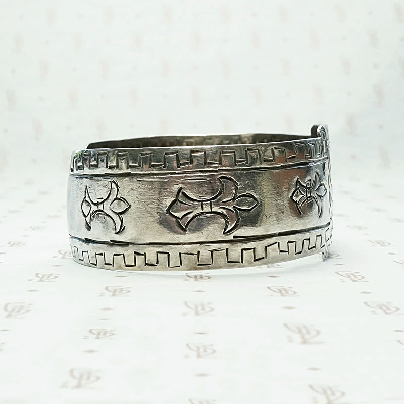 Hand Engraved Silver Cuff Bracelet