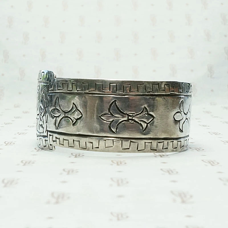 Hand Engraved Silver Cuff Bracelet