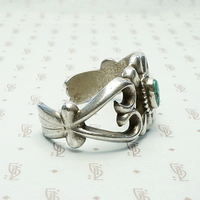 Child's Navajo Sand Cast Silver & Turquoise Cuff