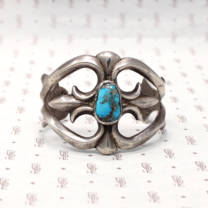Vintage Sand Cast Turquoise Cuff Bracelet