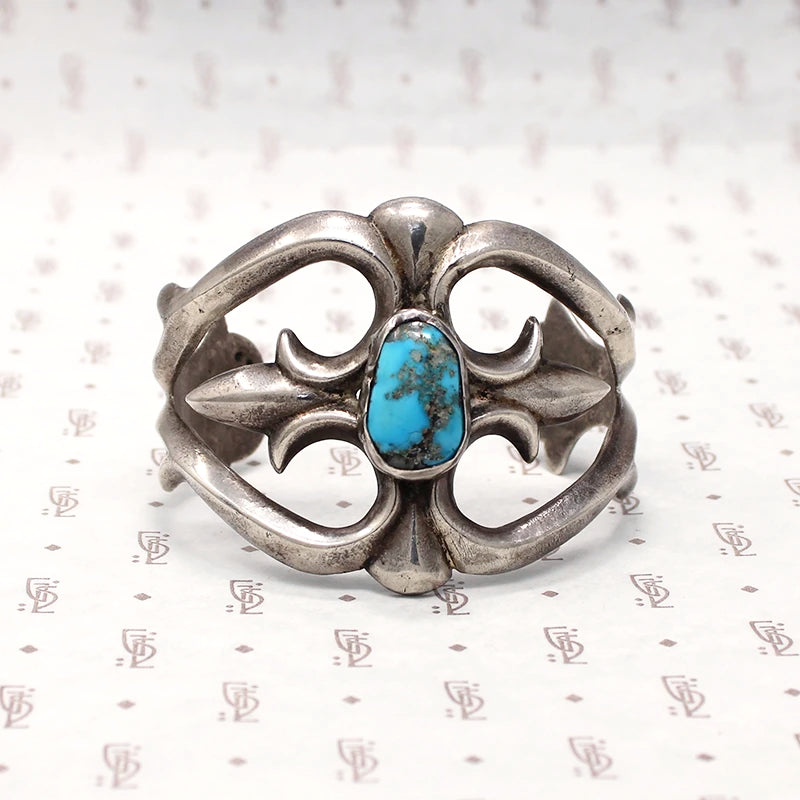 Vintage Sand Cast Turquoise Cuff Bracelet