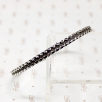 Edgy Twisted Plait Sterling Silver Bangle 