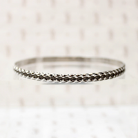 Edgy Twisted Plait Sterling Silver Bangle 