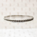 Edgy Twisted Plait Sterling Silver Bangle 