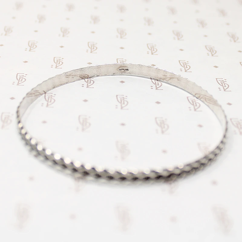 Edgy Twisted Plait Sterling Silver Bangle 