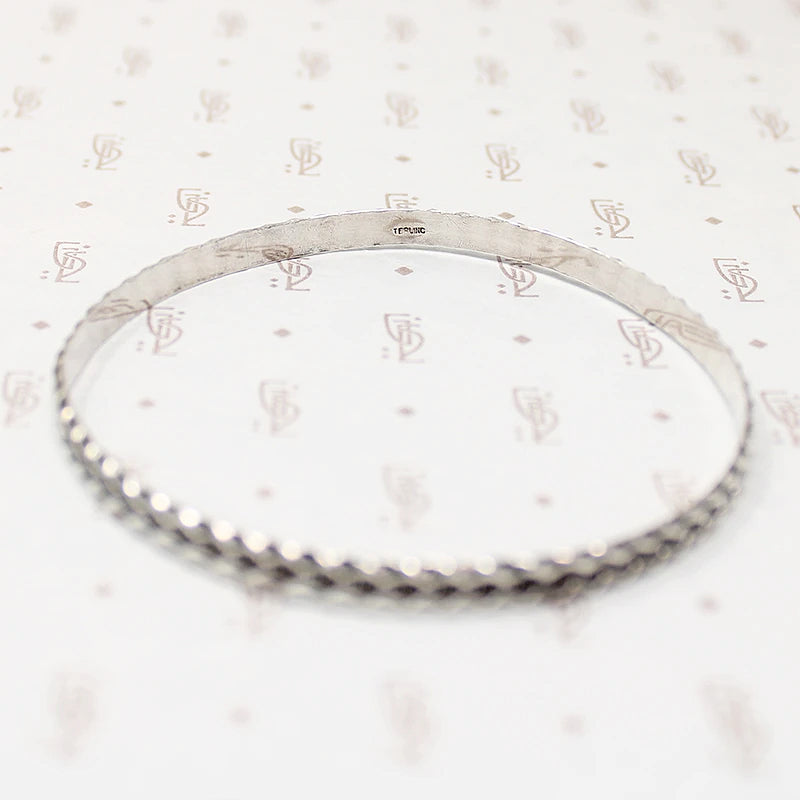 Edgy Twisted Plait Sterling Silver Bangle 
