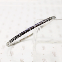 Crisply Engraved Flower Bangle Signed "Sterl-Hedy"