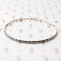 Crisply Engraved Flower Bangle Signed "Sterl-Hedy"