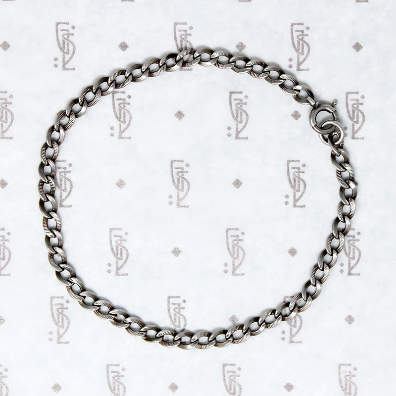 Vintage Light Weight Engraved Silver Bracelet