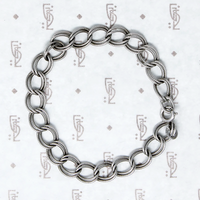 Double Rope Link Sterling Charm Bracelet