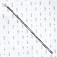 Double Curb Link Silver Charm Bracelet