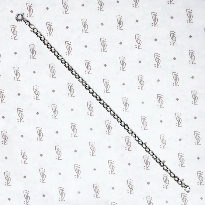 Flattened Link Light Weight Silver Bracelet