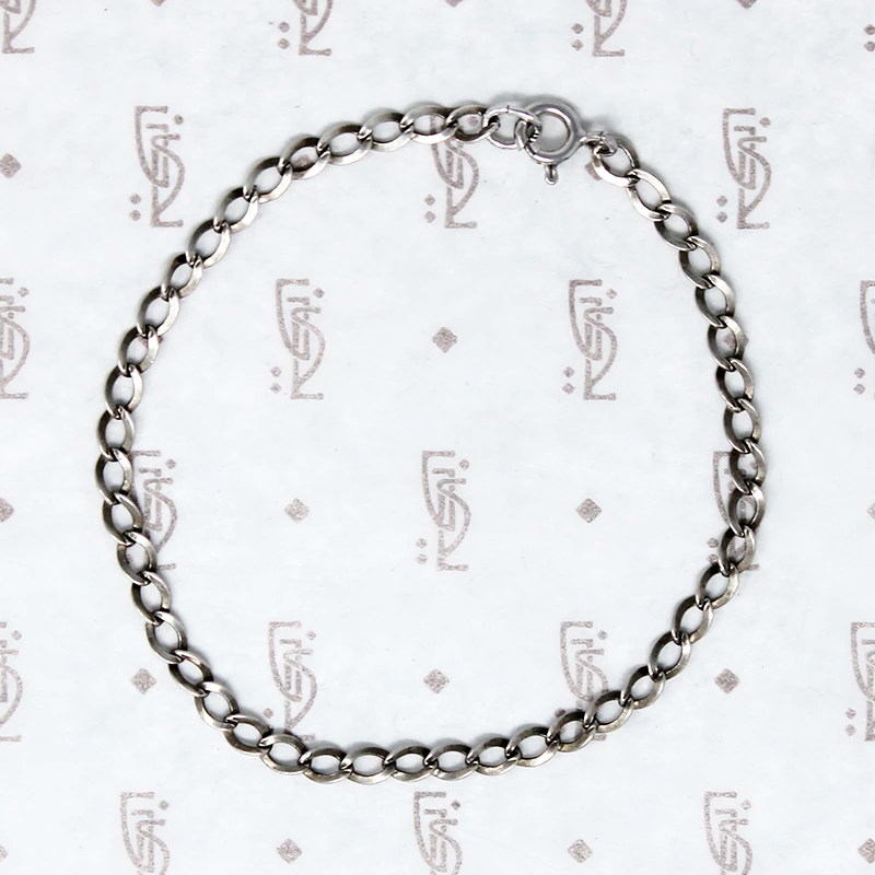 Flattened Link Light Weight Silver Bracelet