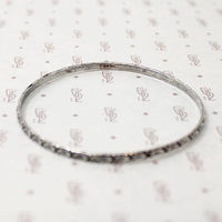 Mid Century Engraved Sterling Silver Bangle Bracelet