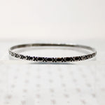 Mid Century Engraved Sterling Silver Bangle Bracelet