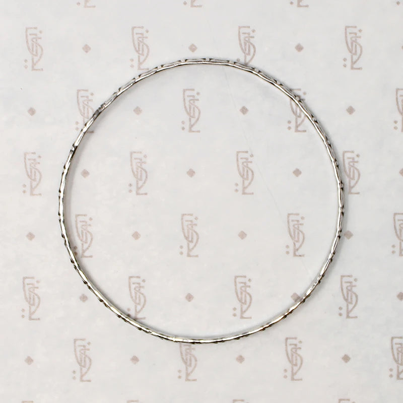 Mid Century Engraved Sterling Silver Bangle Bracelet