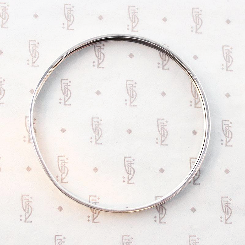 Geometric Deco Sterling Silver Bangle