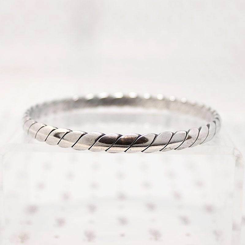 Heavy Twist Sterling Silver Bangle Bracelet