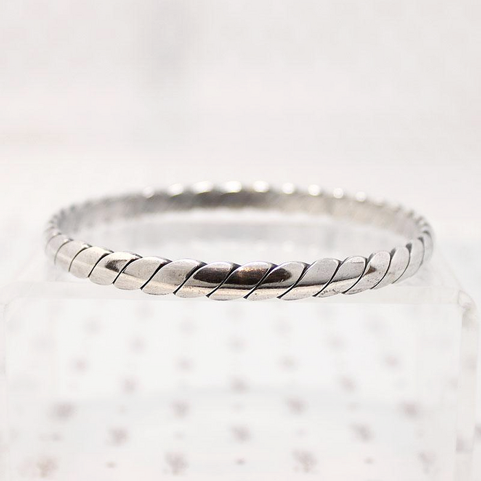 Heavy Twist Sterling Silver Bangle Bracelet
