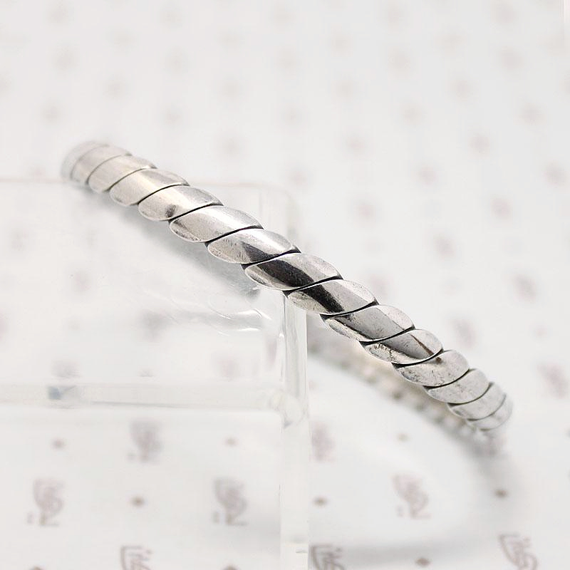 Heavy Twist Sterling Silver Bangle Bracelet