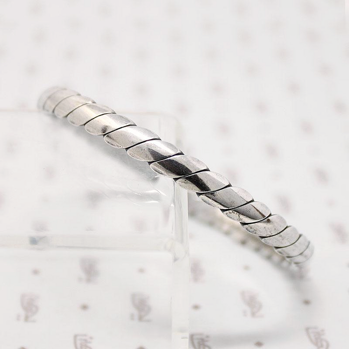 Heavy Twist Sterling Silver Bangle Bracelet