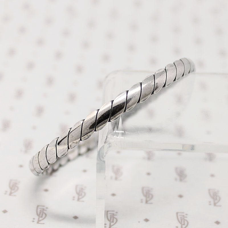 Heavy Twist Sterling Silver Bangle Bracelet