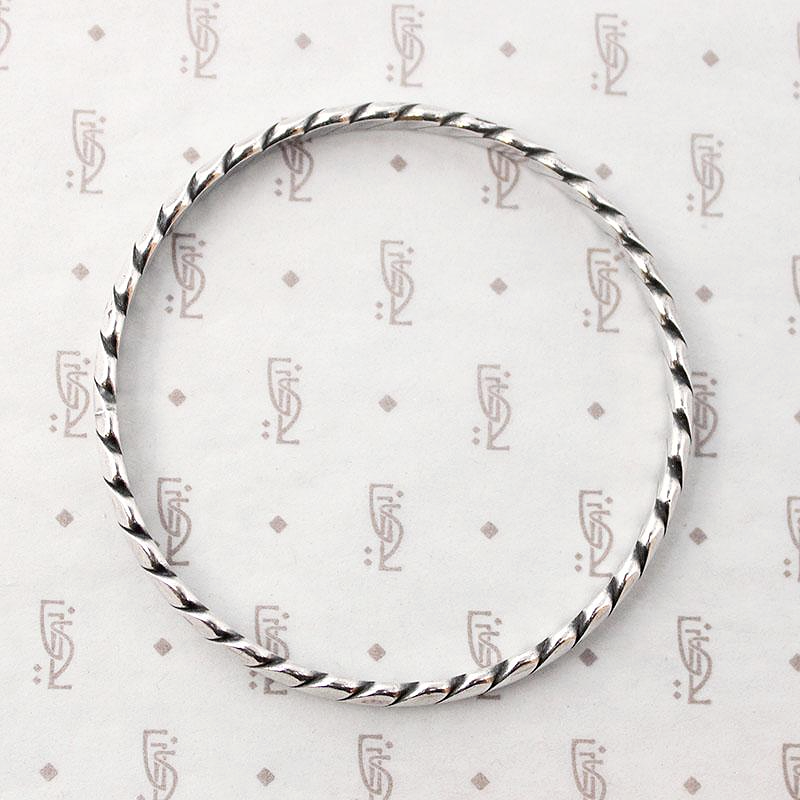 Heavy Twist Sterling Silver Bangle Bracelet