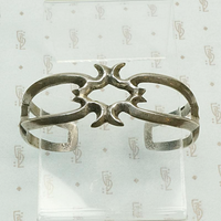Sand Cast Silver Native American Cuff, top view.